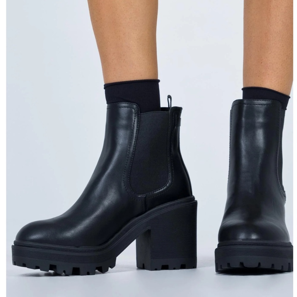 Princess Polly - Black Chunky Heel Ankle Boots